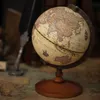 Globe Antique Wooden Globe 14cm Engelse versie Student Student Ball Instrument Home Office Decoratie Nostalgische desktopdecoratie