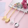 New Creative Coffee Spoon Retro Dessert Spoon Durable Light Luxury New Rose Flower Spoon Colorful Colors Mixing Spoon Forks