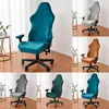 Stoelhoezen Fluwelen hoes voor gamestoelen Elastische stoelbeschermer voor computerstoelen Hoes voor bureaustoelen Split Home Seat Cover Anti-vuile fleece 230627