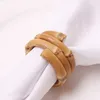 Anéis de toalha feitos à mão de bambu anel de guardanapo natural rústico suportes de guardanapo fivela conjunto de 6 230627