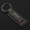 M Tricolor Sports Keychain Sline Keychain R RS Keychain Leather Carbon Fiber Car Logo Keychain For Birthday Party Travel Gift