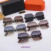 Glasses de sol por atacado óculos de sol sem moldura copos de diamante cortado lente marrom moda insp masculina e feminina h com caixa original com caixa de presente