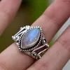 Cluster Rings Vintage Fashion Tibetan Moonstone Horse Eye Ring For Women Antique Fine Jewelry Girls Ladies Gift