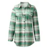 Frauen Jacken Flanell Plaid Shirts Jacke Plus Größe Bluse Lange Herbst Vintage Mäntel Weibliche 2023 Alle-spiel Bf kleidung Blusen