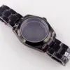 가전 ​​제품 블랙 PVD 39mm 36mm Sapphire Glass Watch Case Fit NH35 NH36 NH34 MIYOTA82 DG 2813 ETA 2836 이동 수정 베젤 팔찌