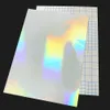 Paper 50 Sheets Holographic Sand Foil Adhesive Tape Back Hot Stamping On Photo Paper A4 Cold Laminating Film DIY Package Color Card