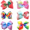 6Inch Children's Hair Clip Accessories - Rainbow Bow Hairpin - Gradient Rhinestone Headwear - Variation av stilar tillgängliga