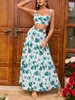 Abito a due pezzi Asia Summer Floral Long Skirt Set per le donne Sexy Top a canotta a taglio basso e Empire Slim Vacation Beach Set coordinati 230627