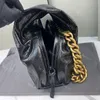 Crush Hourglass Chain Bag Calfskin Leather Shoulder Crossbody Bags Fashion Letter Hardware Women Handbag Purse Studded Magnet Closure