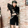 Этническая одежда, современный китайский Cheongsam Qipao, женское бархатное лоскутное платье с разрезом, элегантные платья миди, черные, сексуальные, восточные, FF2508