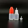 Los 100 Stück 5 ml KOSTENLOSER Versand LDPE-Kunststoff-Tropfflaschen mit kindersicheren Kappen und Spitzen mit langem Nippel Dumrx