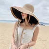 Chapéu de verão feminino de lado duplo fashion com aba larga ao ar livre boné de pescador de praia à prova de raios ultravioleta chapéu de proteção solar chapéu balde