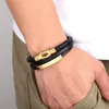 Link Armbänder Punk Männer 8 Stil Leder Geflochtene Mehrschichtige Edelstahl Europäische Und Amerikanische Mode Armband Paar Schmuck Geschenk