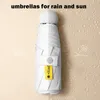 Paraplu's 8 Ribben Anti Uv Blocking Schaduw Regen en Zon Opvouwbare Capsule Strand Parasol Mini Pocket Paraplu voor Vrouwen met Geschenkdoos 230626