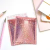 Zakken 25 Holografische Laser Roze Rose Goud Verpakking Verzending Bubble Mailer Goud Folie Gevoerde Enveloppen Gift Mailing Envelop Bubble Bag