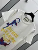 23ss designkläder för dam T-shirt Dam T-shirt Rund hals i ren bomull Bokstavslogotyp Kattungetryck kortärmad T-shirt Damkläder av hög kvalitet