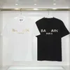 Erkek Tişörtler Tasarımcı Moda Klasik Balman Gömlek Pure Pamuk Metal Paris Mektup Baskılı Tees Yaz Erkek ve Kadın Çiftler Gevşek Sokak Büyük Boy