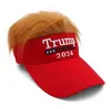 Trump 2024 Chapeaux avec cheveux Casquettes de baseball Trump Supporter Rally Parade Coton Chapeaux C92