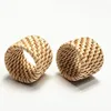 Handdukringar G5AB Natural Rattan Material servetthållare Serviette Ring Eco Friendly Party Wedding Home Decoration Presents for Friend 230627