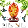 Garden Decorations Colorful Hummingbird Food Feeder Hand Blown Glass Drinker Water Feeding Bowl for Yard Outdoor parrot accessories Colorfu 230626