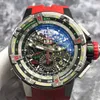 Automatische mechanische horloges Zwitserse horloges Polshorloges Richardmill Rm6001 Heren Niveau 5 Titanium Metalen kast Datum Maand Tijd Vlucht Terug Springen 50m WN-KPTT