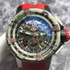 Automatiska mekaniska armbandsur Swiss Watches handledsklockor Richardmill RM6001 MENS Level 5 Titanium Metal Case Date Month Flight Back Jump 50m WN-KPTTT