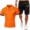 Men's polos Tracksuits Fashion designer T-Shirt + Pants 2 Piece Sets Solid Color Suit High Quality men s sweat suits Hip Hop mens shorts joggers