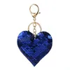 Shiny Sequins Keychain Cute Heart-shaped Key Rings Holder Purses Bags Cars Keys Pendants Accessories Party Gifts For Women Girls