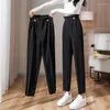 Pantaloni da donna a vita alta Abito Harun per donna Primavera e autunno Coreano Pipa da fumo Crop Piccolo piede Ravanello Casual lungo