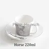 Mugs Creative Horse Anamorphic Cup Mirror Reflection Cup Hummingbird Mug Coffee Tea Set With Coaster 90ml220ml water bottle J230627