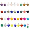 20mm Natural Crystal Stone Pendant Cute Heart Shaped Gold Women Amehtysts Opal Choker Charms DIY Necklace earrings jewelry Making Lots