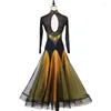 Scen Wear Yellow Black Ballroom Dance Competition Dresses Dress for Lady Waltz MQ212