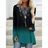 Dames T Shirts Kerst Shirt Sneeuwvlok 3d Print T-shirts Vrouwen Mode T-shirt Lange Mouw Tops Tees Grafische Oversized O-hals