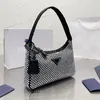 Designertas Onderarmschouder Diamante Shimmer Crossbodytassen Winkelen Handtassen voor dames Crescent Vintage tas Waterdicht Handtas portemonnee Verstelbare bandjes