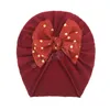 Modeprickar bågar nyfödda mössor söta handgjorda bowknot baby turban hatt spädbarn hårtillbehör födelsedagspresenter