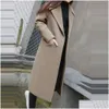 Wełniane mieszanki wełny dla kobiet w stylu krańcowniczego Korupa Ogólna kurtka płaszczowa Kobiet Pracuje solidne biuro zimowe wełniane guziki Dr Dhadq