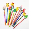 Crayons 60 pcs / lot joyeux noël forme crayon en bois cadeau pour enfants santa claus dessin animé wood bureau papillon