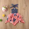 Girl's Dresses 4th of July Outfits Toddler Baby Girl Sleeveless Dress American Flag Stars Stripes Sundress Summer Clothes 230626