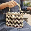 Borse da sera Fashion Pearl Design Borse Donna Flap Box Mini Tote Lady Luxury Metal Frame Shoulder