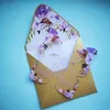 Hangers Racks Creative Wedding Invitation Card 3D Laser Cut Acrylic Invitations Floral Butterfly Design Lilac X0710