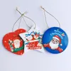 Sublimazione Blanks Ciondolo in ceramica Forniture per feste festive Decorazioni natalizie Stampa a trasferimento termico da 3 pollici Ornamento in ceramica all'ingrosso GG