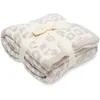 Baby fleece dekens, kinderen luipaard afdrukken gebreide dekens geboren baby's zachte deken beddengoed sofa set voor slapende dutje cx220323