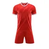 Ademend sneldrogend voetbaluniform Bedrukking Studentencompetitie Teamuniform Sportgroepstrainingskleding Voetbalkleding met korte mouwen