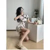 Abbigliamento etnico Colletto alla coreana in stile cinese Mini Cheongsam stampato rosa 2023 Abito estivo Qipao Abiti da notte moderni Donna Negozio online Cina