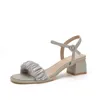 Mesh 5,5 cm hoog 34-40 sandalen zomer hielschoenen blok open teen voor wome 72