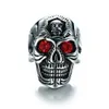 Ring fashion jewelry casting Ghost Head inlaid red men's ring