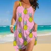 Casual Dresses Summer Womens Printed Imitation Cotton Off The Shoulder Sling Dress Seaside Dressy For Women