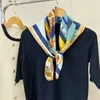 Designer Scarf For Women Summer Silk Scarf Square Scarfs 70cm Neckerchief Luxury Handmade Embroidery Fashion Shawl Scarves