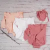 Rompers sprzedają ekologiczne bawełniane niemowlęcie Rompers Summer z podwójną gazą Urodzone dziewczynki Odzież kombinezonu Ruffle Flower Toddler Stroje 2306626