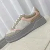 Casual svart sneaker män kvinnor ggity skor präglade sneakers vit web lyx läder chunky designer snörning stängning beige ebenholts canvas mnd